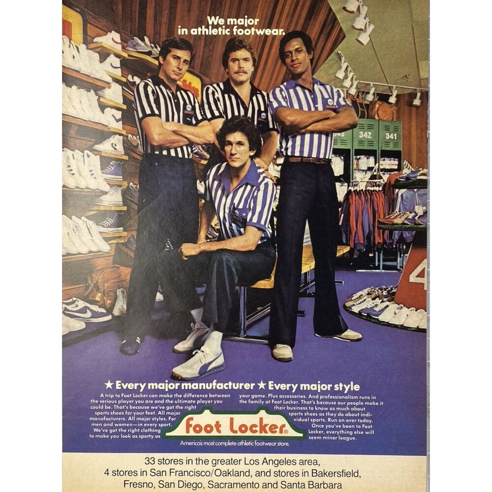Foot Locker "We Major in Athletic Footwear" Vintage Print Ad 1980
